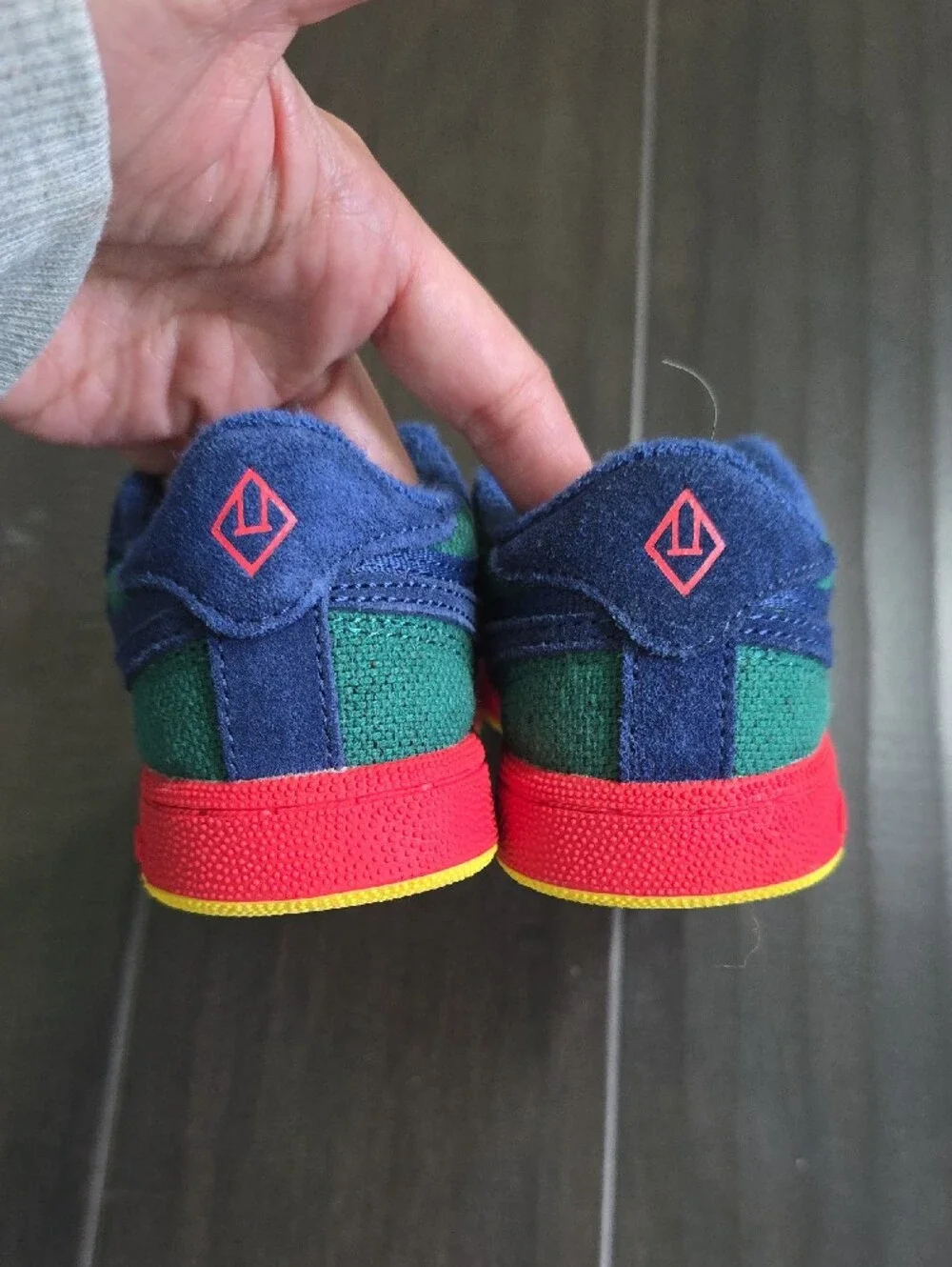 Kids Navy & Green Low-Top Sneakers